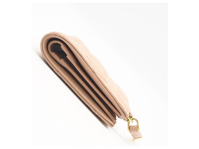 Cartera de doble pliegue rosa beige Christian Dior - vista 6