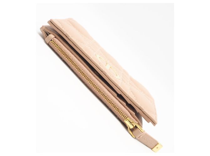 Cartera de doble pliegue rosa beige Christian Dior - vista 8