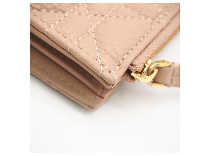 Cartera de doble pliegue rosa beige Christian Dior - vista 9