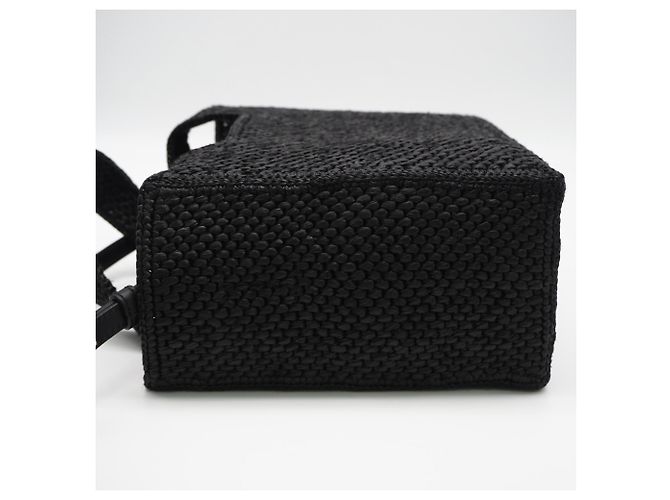 Borsa a mano Loewe Raffia Font Tote Small Nero Bianco - vista 10