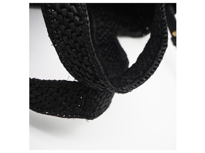 Borsa a mano Loewe Raffia Font Tote Small Nero Bianco - vista 6