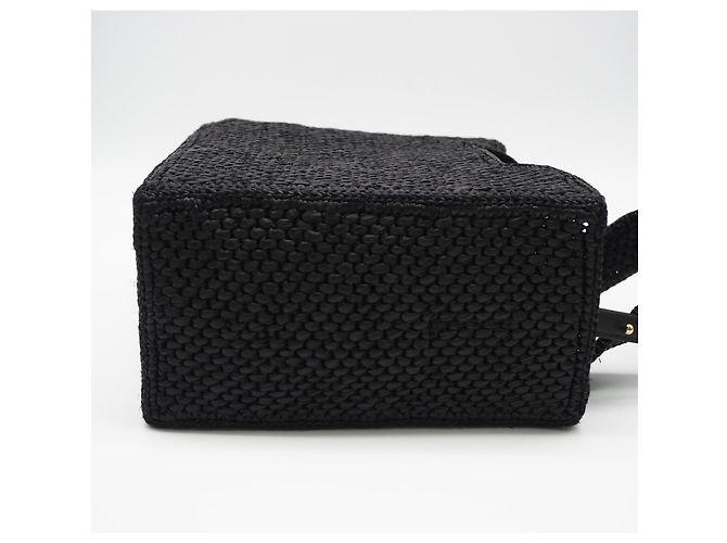 Borsa a mano Loewe Raffia Font Tote Small Nero Bianco - vista 9