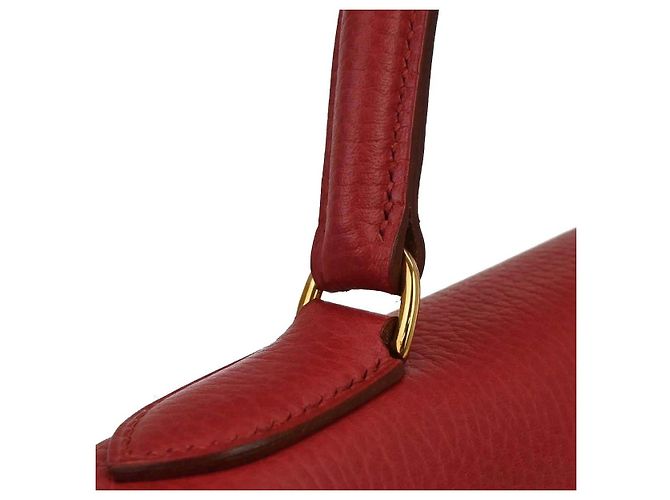 Hermès Hermes Kelly retourné Ardennes leather 40 Rosso - vista 5