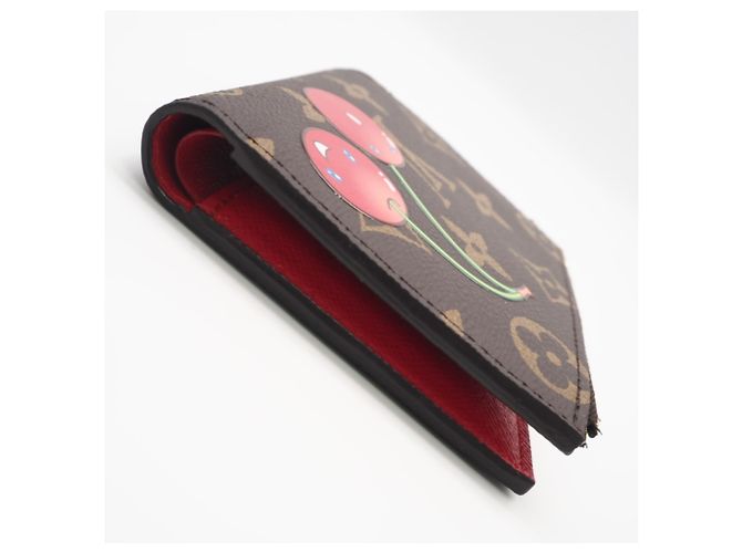 Louis Vuitton LV Bloom Mini Trifold Wallet Braun Rot Beige - Ansicht 6