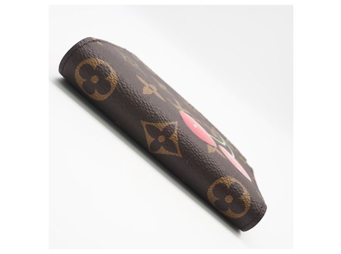 Louis Vuitton LV Bloom Mini Trifold Wallet Braun Rot Beige - Ansicht 7