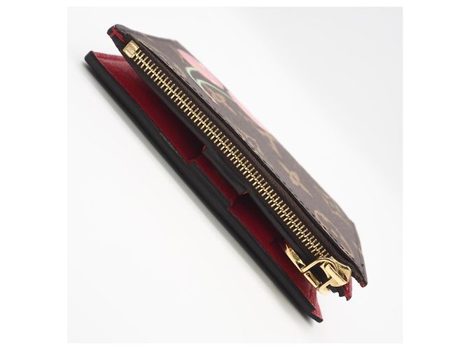 Louis Vuitton LV Bloom Mini Trifold Wallet Braun Rot Beige - Ansicht 8