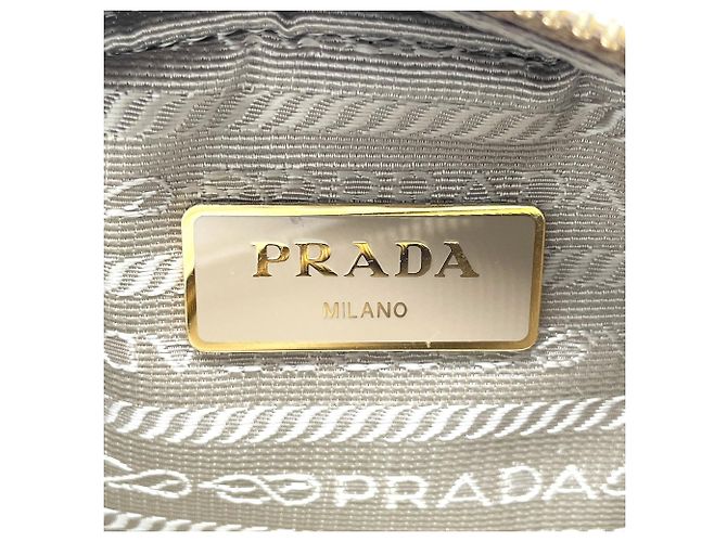 Borsa a tracolla in jacquard con logo Prada Marrone Bianco - vista 10