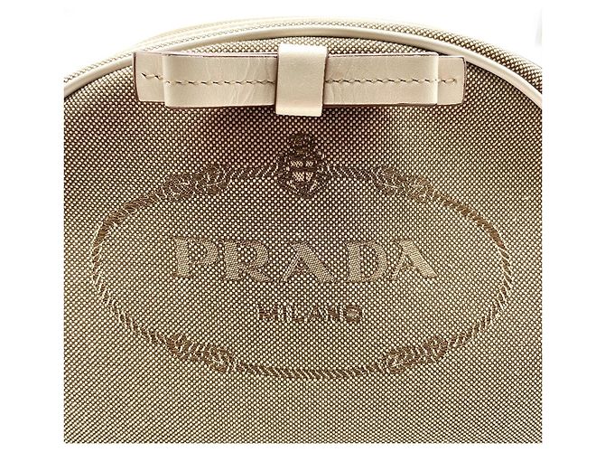 Borsa a tracolla in jacquard con logo Prada Marrone Bianco - vista 11