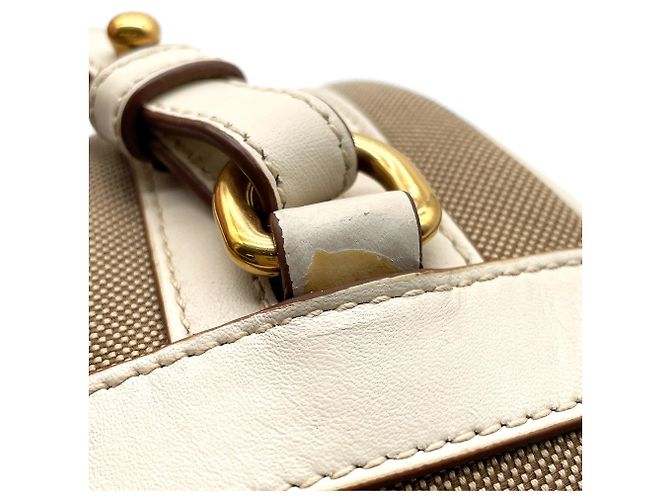 Borsa a tracolla in jacquard con logo Prada Marrone Bianco - vista 12