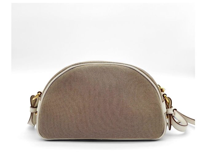 Borsa a tracolla in jacquard con logo Prada Marrone Bianco - vista 3