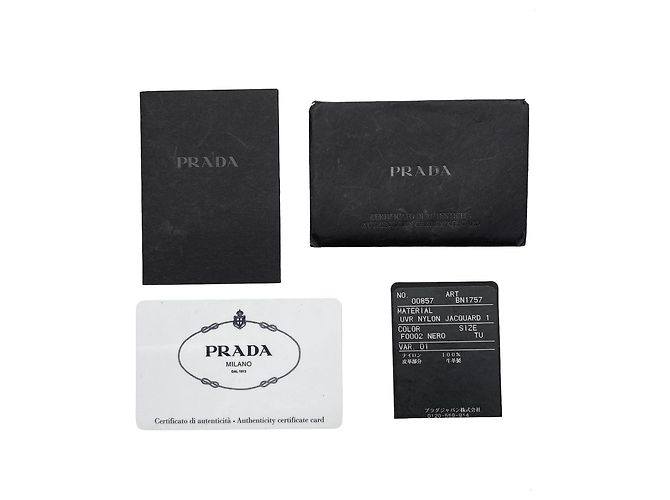 Bolso Tote con cordón Logo Prada BN1757 Castaño Negro - vista 16
