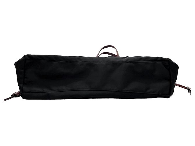 Bolso Tote con cordón Logo Prada BN1757 Castaño Negro - vista 5