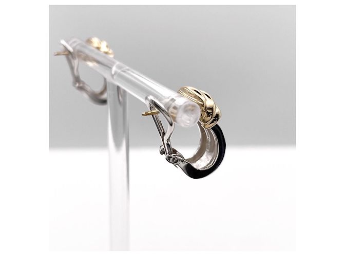 Tiffany & Co Brincos Tiffany Atlas Grooved Double Line Prata Dourado - vista 5