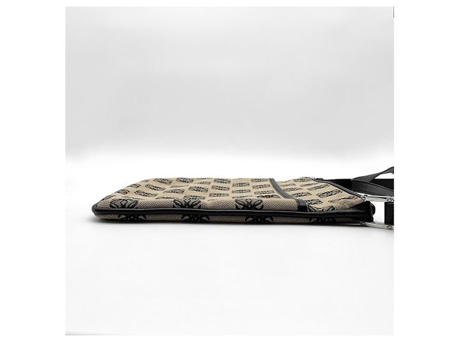 Bolsa de ombro em canvas Anagram Loewe Marrom Preto - vista 3