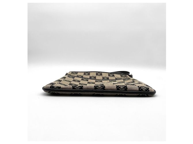 Bolsa de ombro em canvas Anagram Loewe Marrom Preto - vista 5