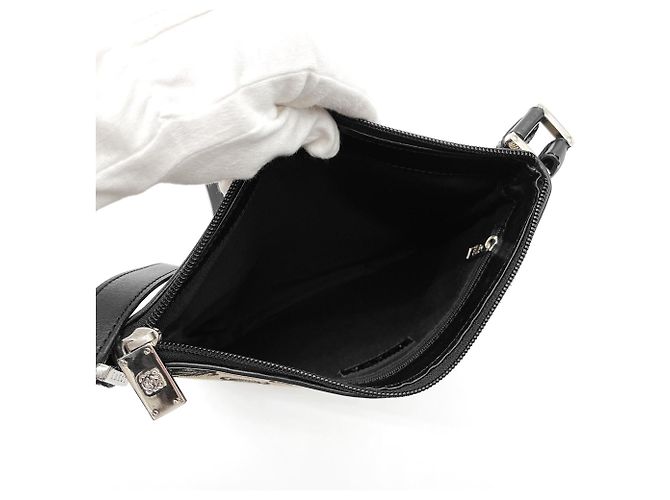 Bolsa de ombro em canvas Anagram Loewe Marrom Preto - vista 7