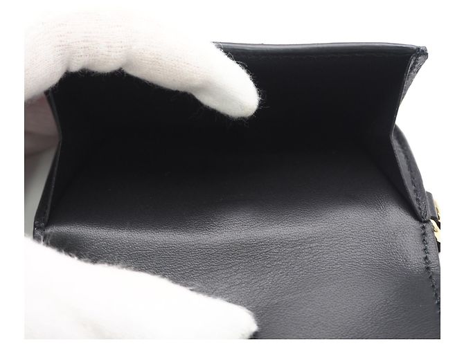 Mini billetera trifold de piel de becerro Louis Vuitton Negro - vista 10
