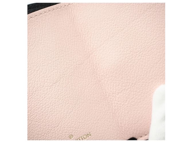 Cartera tríptico Portefeuille Lock Mini en piel de becerro granulado Louis Vuitton Negro Rosa Beige - vista 12