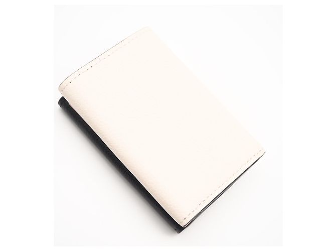 Cartera tríptico Portefeuille Lock Mini en piel de becerro granulado Louis Vuitton Negro Rosa Beige - vista 2