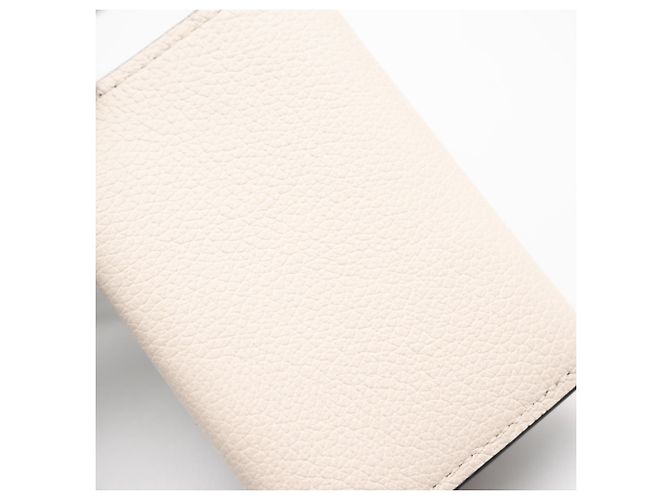 Cartera tríptico Portefeuille Lock Mini en piel de becerro granulado Louis Vuitton Negro Rosa Beige - vista 5