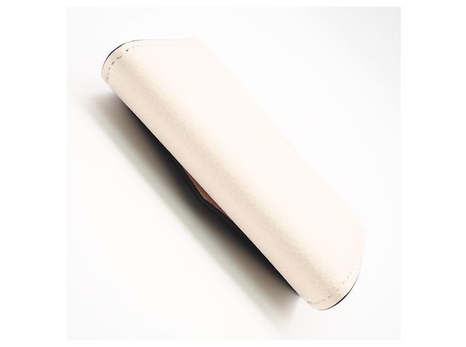 Cartera tríptico Portefeuille Lock Mini en piel de becerro granulado Louis Vuitton Negro Rosa Beige - vista 7