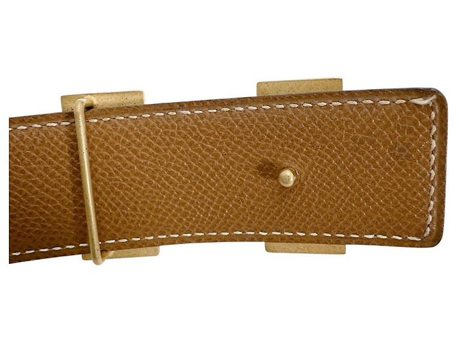 Hermès Cinturón reversible Hermes Constance H de piel Castaño Negro - vista 6