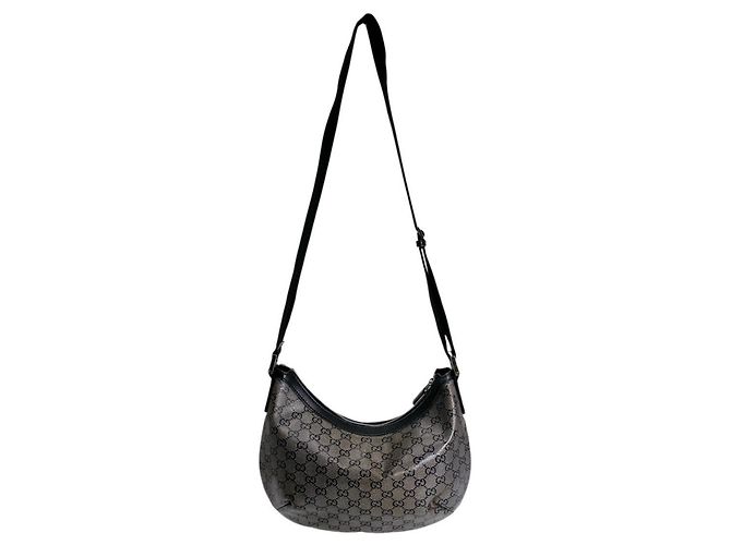 Borsa a tracolla Gucci in pelle GG Crystal nero rosso bianco - vista 2