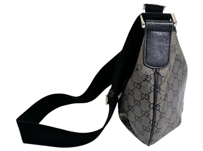 Borsa a tracolla Gucci in pelle GG Crystal nero rosso bianco - vista 3