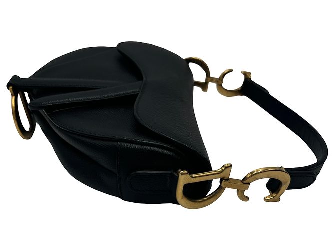 Christian Dior Saddle Leather Mini Nero - vista 3