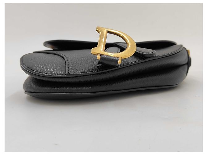 Christian Dior Saddle Leather Mini Nero - vista 5