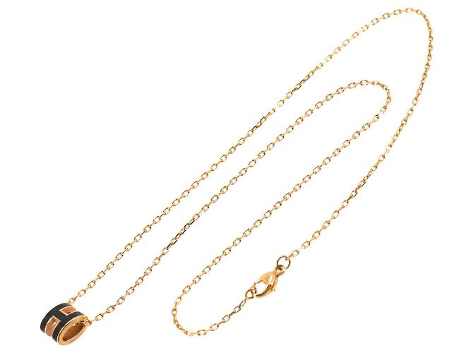 Hermès Collar Hermes Mini Pop H Negro Dorado - vista 3