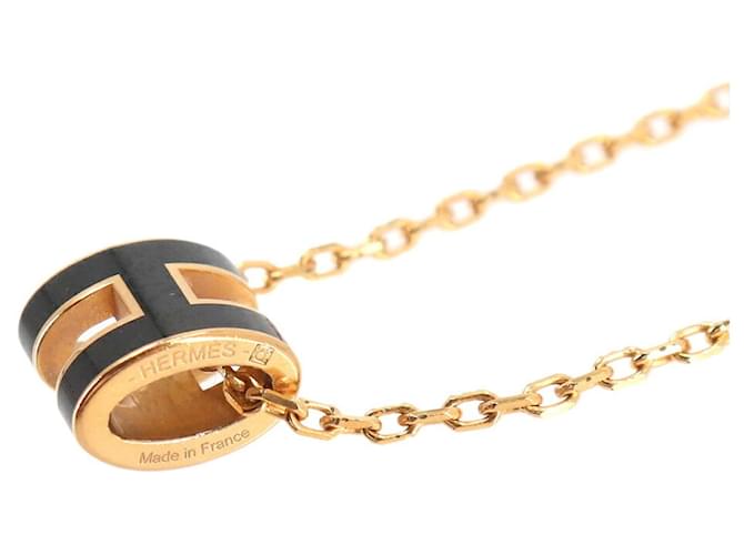 Hermès Collar Hermes Mini Pop H Negro Dorado - vista 4