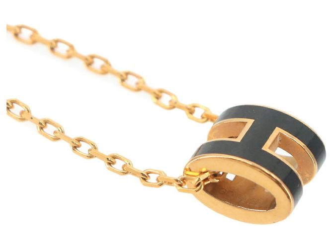 Hermès Collar Hermes Mini Pop H Negro Dorado - vista 5