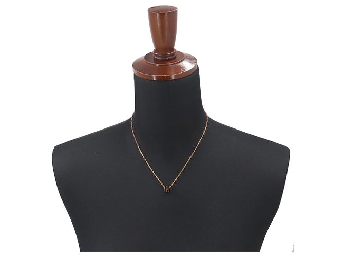 Hermès Collar Hermes Mini Pop H Negro Dorado - vista 6