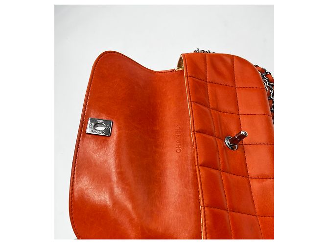 Chanel East West Flap in pelle medium Arancione - vista 6