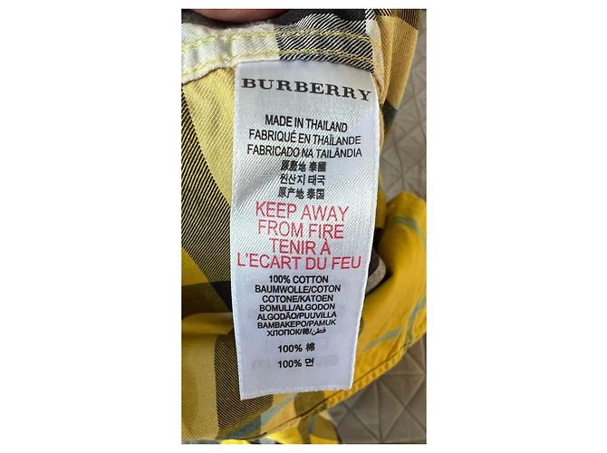 Camicia a maniche corte a quadri per bambini Burberry Nero Bianco Giallo Blu chiaro - vista 5