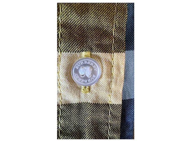 Camicia a maniche corte a quadri per bambini Burberry Nero Bianco Giallo Blu chiaro - vista 6