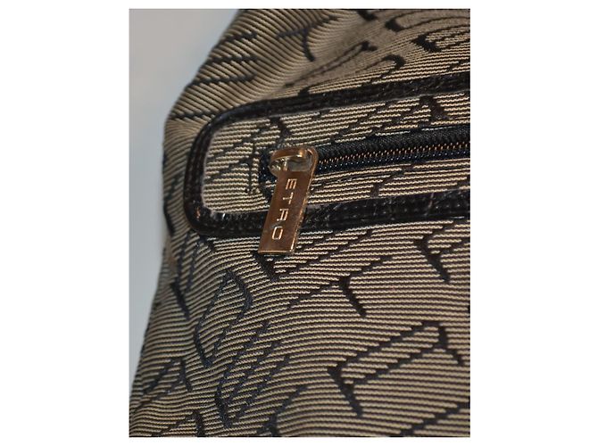 Etro Monogramm Umhängetasche Schwarz Beige - Ansicht 3