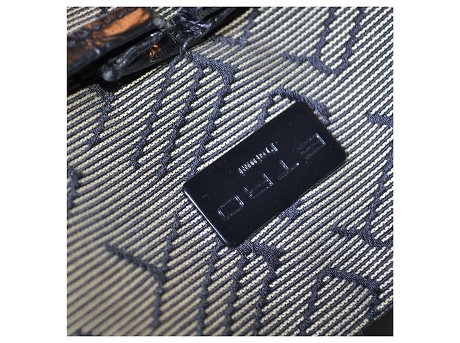 Etro Monogramm Umhängetasche Schwarz Beige - Ansicht 6