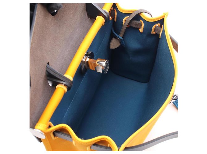 Hermès Bolso Hermes Herbag Zip PM Amarillo Azul marino - vista 3