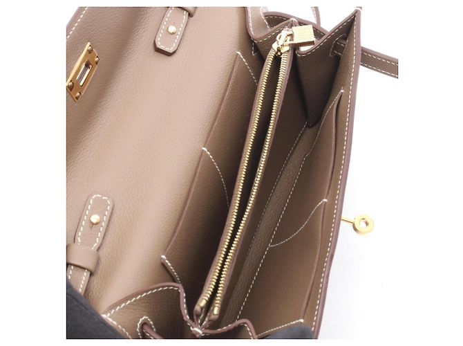 Hermès Borsa a tracolla Hermes Kelly To Go Etoupe Marrone Taupe - vista 3