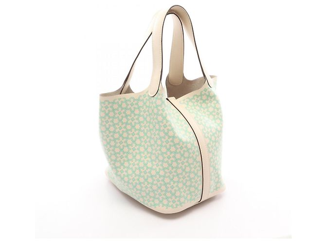 Hermès Borsa Hermes Picotin Lock PM Lucky Daisy Blu Verde Crudo Verde chiaro - vista 2