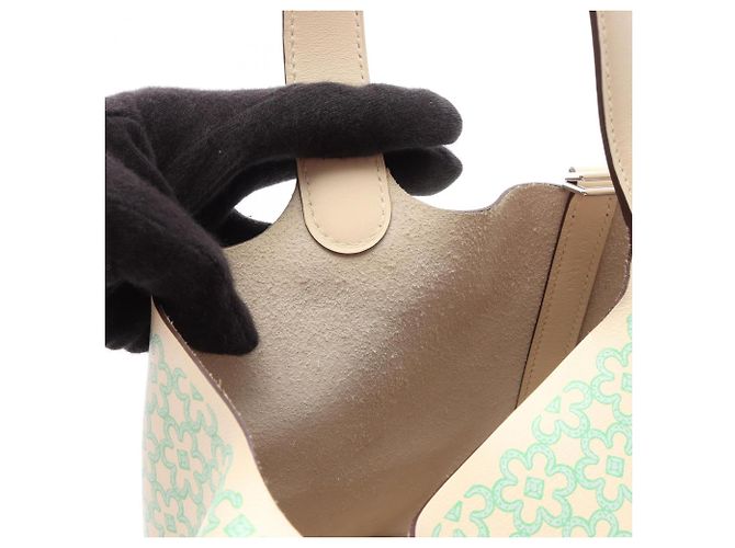 Hermès Borsa Hermes Picotin Lock PM Lucky Daisy Blu Verde Crudo Verde chiaro - vista 7