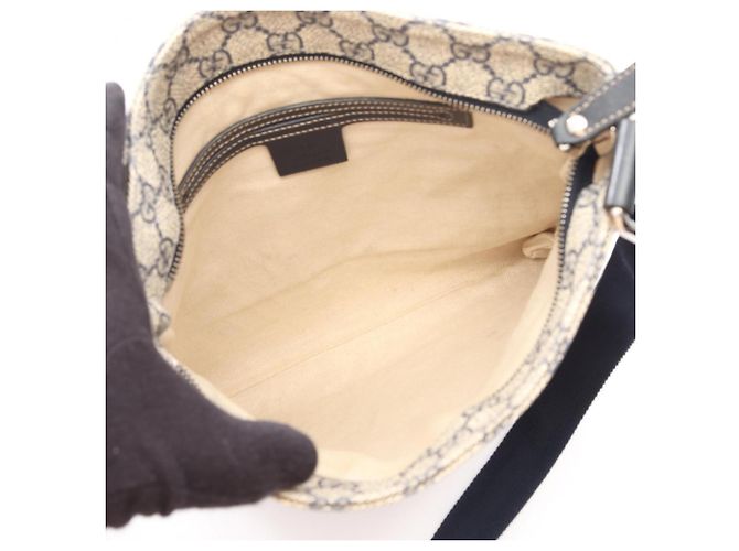 Borsa a Spalla Gucci GG Supreme Crudo Blu navy - vista 3