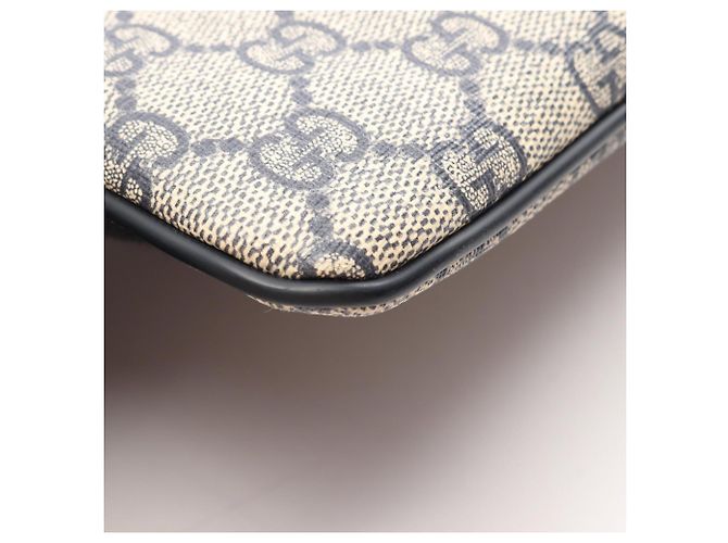 Borsa a Spalla Gucci GG Supreme Crudo Blu navy - vista 7