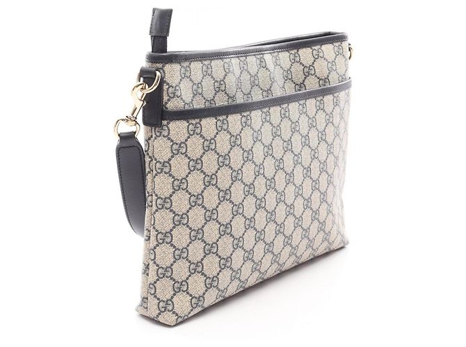 Borsa a Spalla Gucci GG Supreme Crudo Blu navy - vista 2