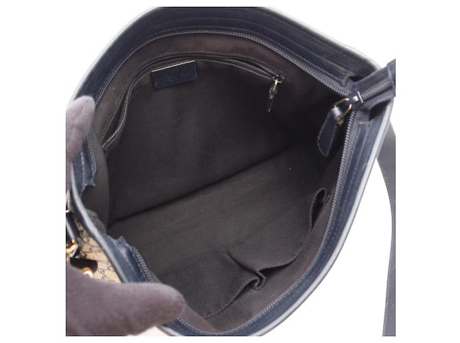 Borsa a Spalla Gucci GG Supreme Crudo Blu navy - vista 3