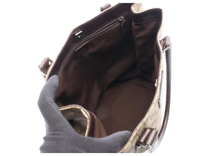 Borsa Tote Gucci GG Plus Marrone Beige - vista 3