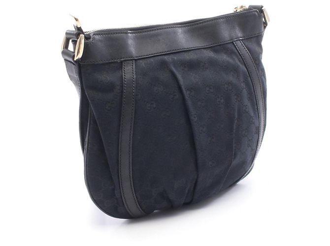 Borsa a Spalla Gucci Abbey GG Canvas Nero - vista 2