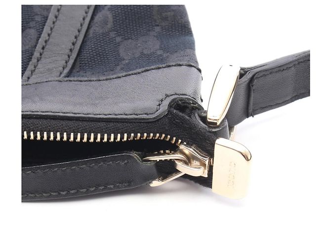 Borsa a Spalla Gucci Abbey GG Canvas Nero - vista 8